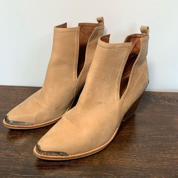 Catherine Malandrino Women's Driscoll Leather Pull On Ankle Booties Tan Size 10 - Picture 1 of 11